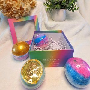 🌸 NIB Great Balls of Fizz Gift Box with 4 Bath Bombs from Patisserie London